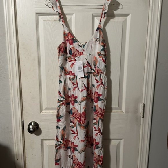 Roxy On a Wim Hawaiian Hibiscus Long Dress size S - Picture 2 of 8